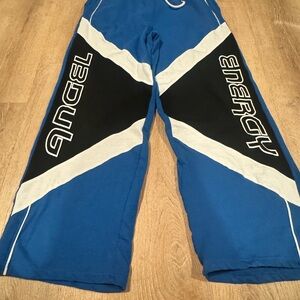 Blue and Black Joggers with White Accents